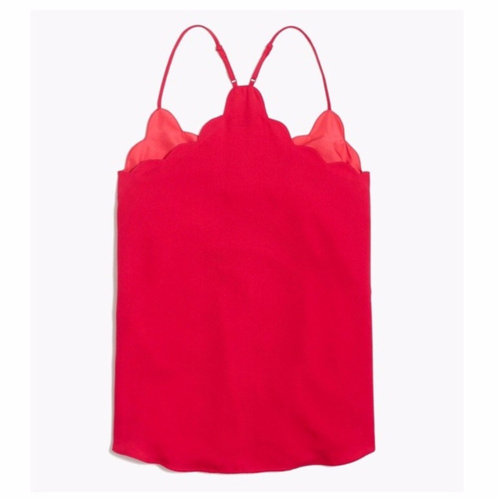 NWOT J.Crew Factory Scalloped Cami Top in Hot Pink